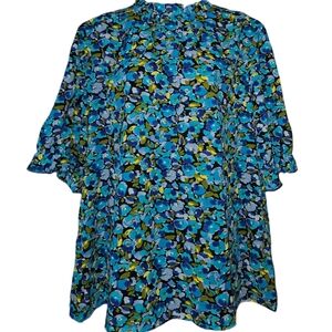 NWT BTFBM High Neck Ruffle Short Sleeve Top